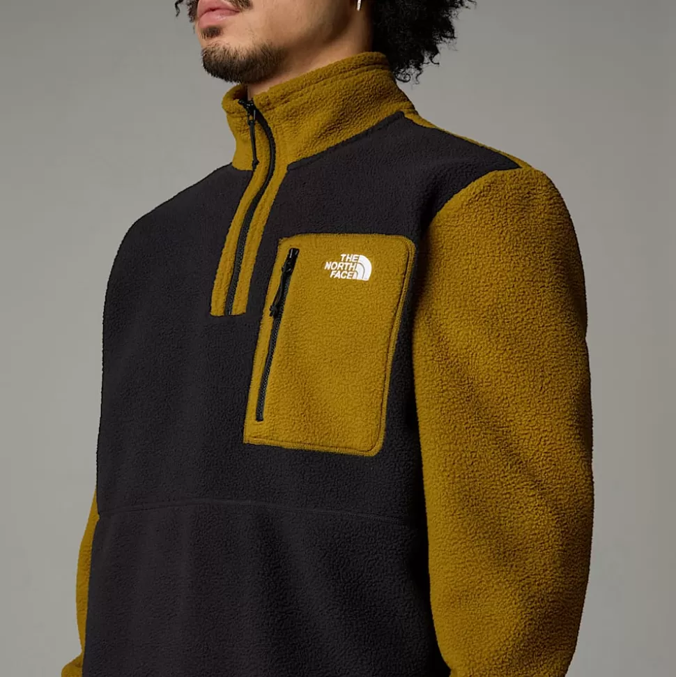 The North Face Chaqueta Polar Con Cremallera De 1/4 Yumiori Para Hombre TNF Black-Moss Green-TNF Black New